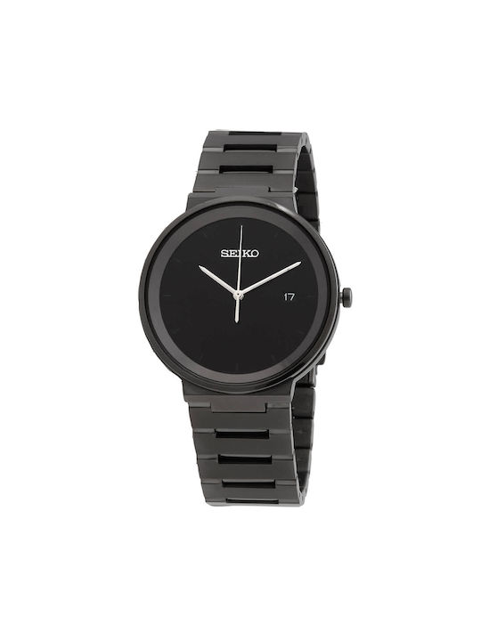 Seiko Essentials Γυναικείο Ρολόι 40.6mm Μπαταρίας με Μαύρο Μεταλλικό Μπρασελέ