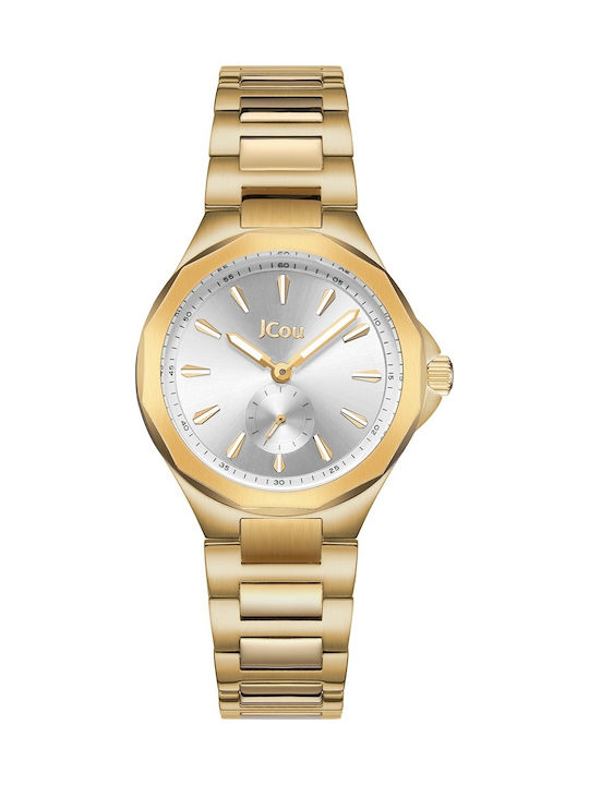 Jcou Damen Uhr mit Gold Metallarmband