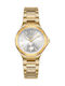 Jcou Damen Uhr mit Gold Metallarmband