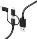 Hama 3-in-1 Ladekabel USB-A Micro-USB USB-C Lightning 1,5 m Schwarz