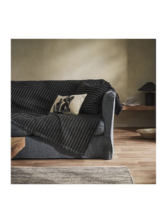 Gofis Home Thyra Ριχτάρι Πολυθρόνας Chenille 180x180εκ. Black Board 273/14