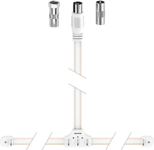 Hama 205283 DAB+ Dipol-Kabelantenne 1,75 Meter Weiß