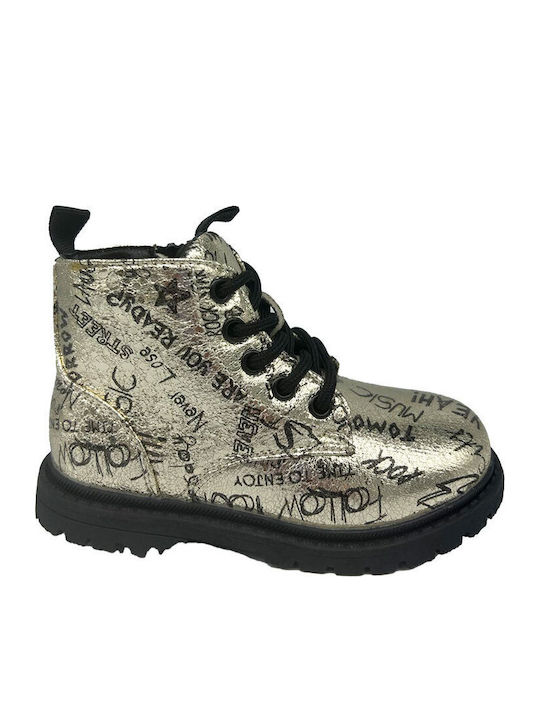 Kids Boots with Zipper Gold