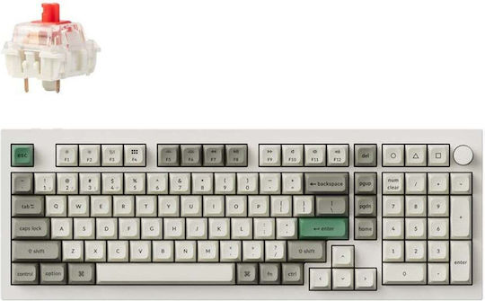 Keychron Q5 Max Q5M-P1 QMK/VIA Q5M-P1 Ασύρματο Gaming Μηχανικό Πληκτρολόγιο με Gateron Jupiter Red διακόπτες και RGB φωτισμό (Αγγλικό US) Shell White