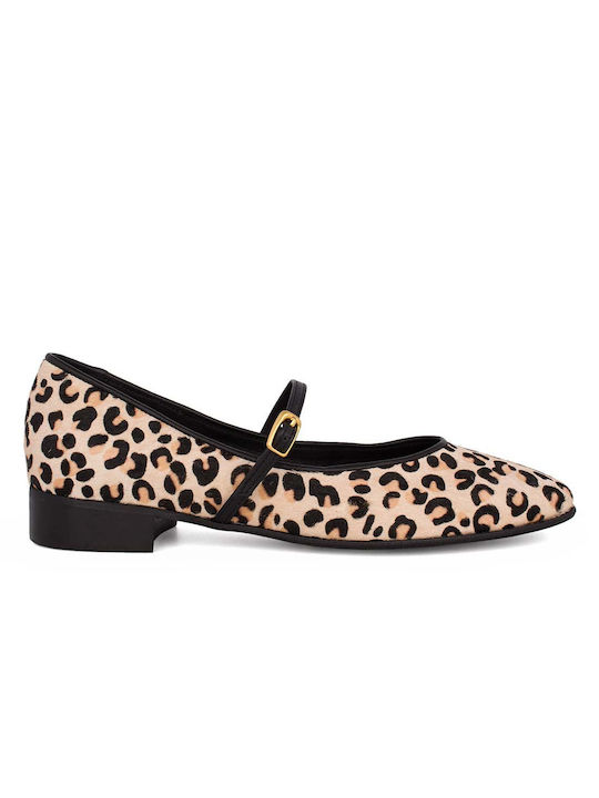 Komis & Komis Leather Leopard Ballerinas Leopard