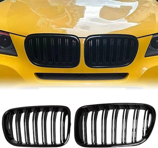 Prasco 242552 Mask Hearts BMW BMW X3 F25 2010-2014 Double Grille Glossy Black 7 Grilles 2 Pieces