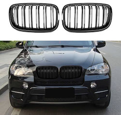 Prasco 242554 Μάσκα Bmw X5 E70 07-13 X6 E71 08-14 M4 Look Διπλή Γρίλια Μαύρο Γυαλιστερό 6 Γρίλιες 2 Τεμάχια