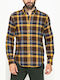 Long-sleeved Flannel Shirt Checked Yellow