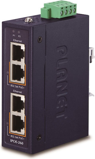 Planet Technology IPOE-260 Unmanaged L2 PoE+ Switch με 4 Θύρες Gigabit (1Gbps) Ethernet
