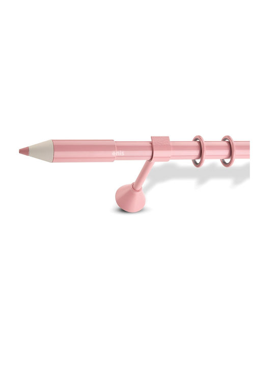 Enis by Domus Metallic Curtain Pole Pencil Double with Rod Φ25mm 160cm Ice, Pink