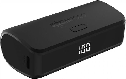 Boompods Powerboom Baterie Externă Solară 5000mAh cu Port USB-C Power Delivery Încărcare Rapidă Neagră