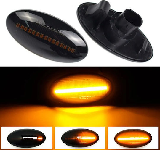 Side Wing Indicators Suzuki Swift 05-17 Swift 17+ Grand Vitara 05-15 Vitara 15-19 Jimny 12-18 Sx4 06-14 Sx4 S-cross 13+ Baleno 16+ Celerio 14+ Ignis 16+ Opel Agila 08-14 Fiat Sedici 09-11 LED Dynamic Smoke 2 Pieces
