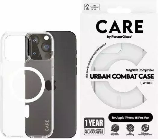Care By Panzerglass Flagship Case Transparent Urban Combat W White Magsafe Iphone 15 Pro Max