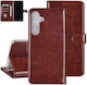 Tuniq Samsung Galaxy S24 Plus Θήκη Πορτοφόλι Stand Δερματίνη Brown