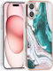 Tuniq iPhone 16 Plus Silicone Case Marble Green