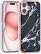 Tuniq iPhone 16 Plus Silicone Case Marble Black