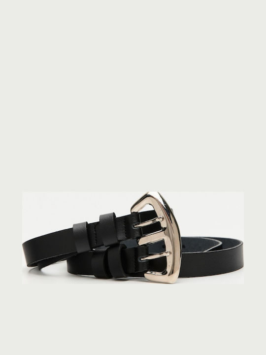 Leathertwist Wide Leather Women's Belt Black