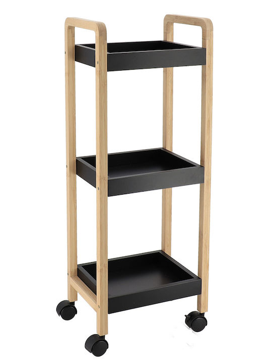 Eurocasa Επιδαπέδια Ραφιέρα Μπάνιου Ξύλινη 21x28.5x79cm