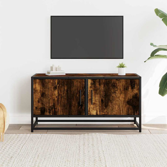 TV Stand from Metal & Wood Smoky Oak L80xW34.5xH40cm