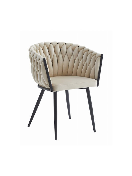 Stühle Küche Beige And Black 1Stück 61x55x79cm