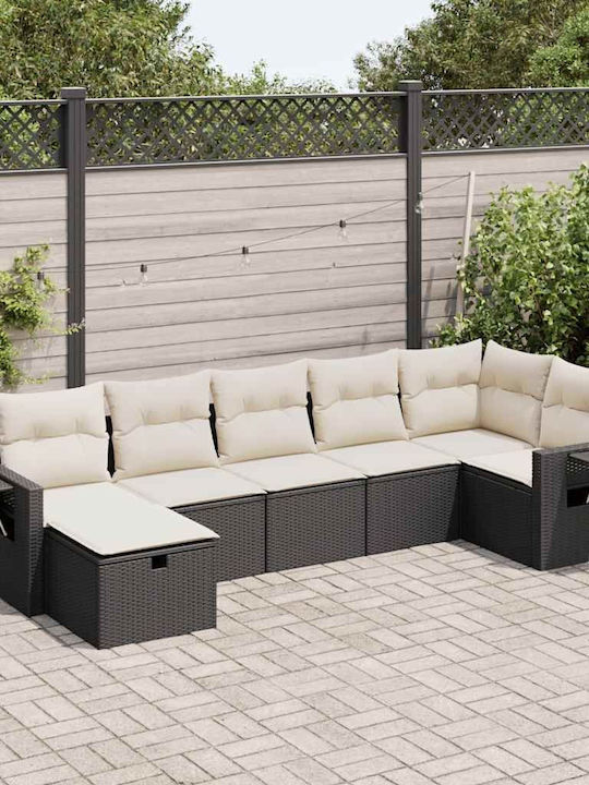 Γωνιακός Καναπές Εξωτερικού Χώρου Rattan με Μπα...
