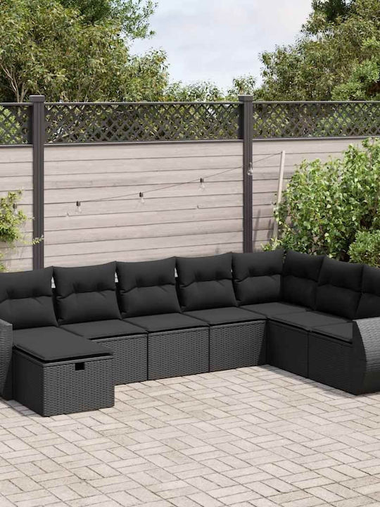 Γωνιακός Καναπές Εξωτερικού Χώρου Rattan με Μπα...