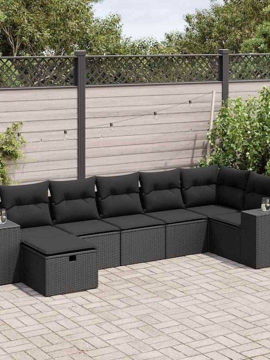 Corner Outdoor Sofa Rattan with Chest and Cushi...