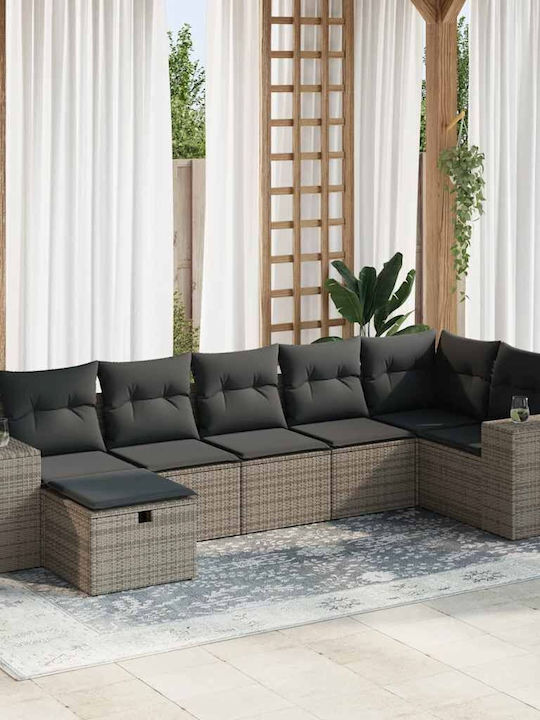 Corner Outdoor Sofa Rattan with Chest and Cushi...