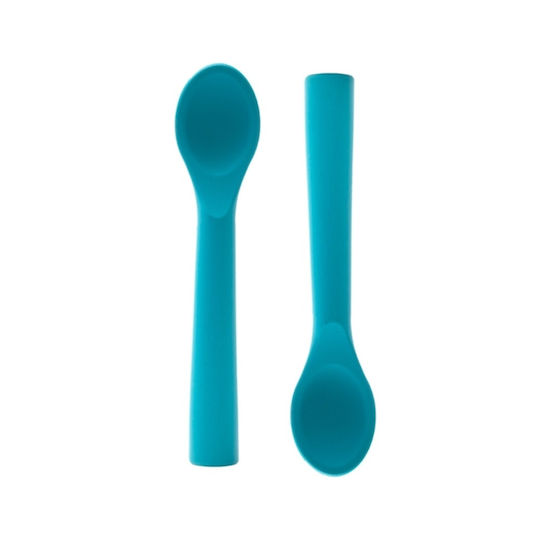 Babychefs Baby Set with Spoons made of Silicone Turquoise 2pcs