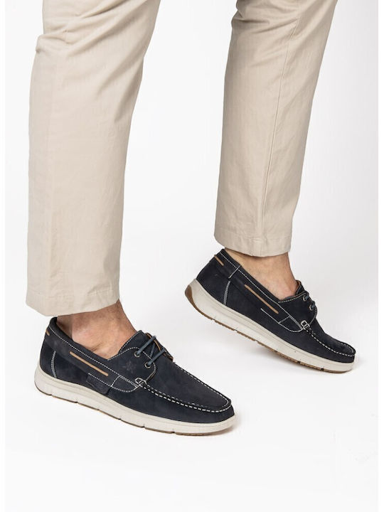 Δερμάτινα Ανδρικά Boat Shoes σε Μπλε Χρώμα