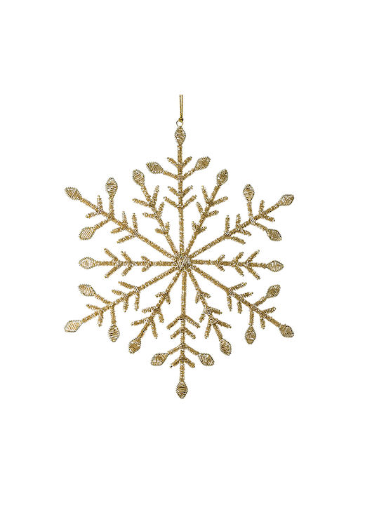 Hanging Snowflake Ornament Gold 35x35cm