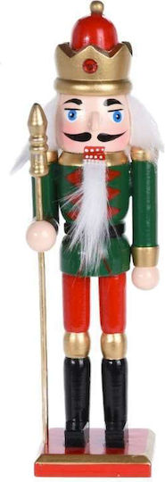 Weihnachts-Nussknacker aus Hölzernes König mit einem goldenen Zepter Höhe 18cm.