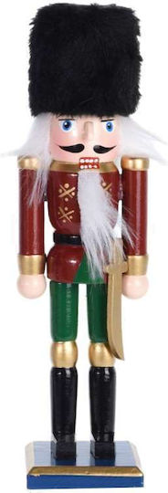 Weihnachts-Nussknacker aus Hölzernes Soldat mit schwarzem Hut Höhe 18cm.