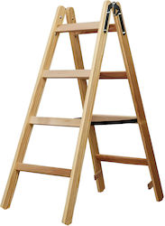 Brennenstuhl Wooden Ladder 2 x 4 Steps 1.24 M Load Capacity Up To 150kg Brown