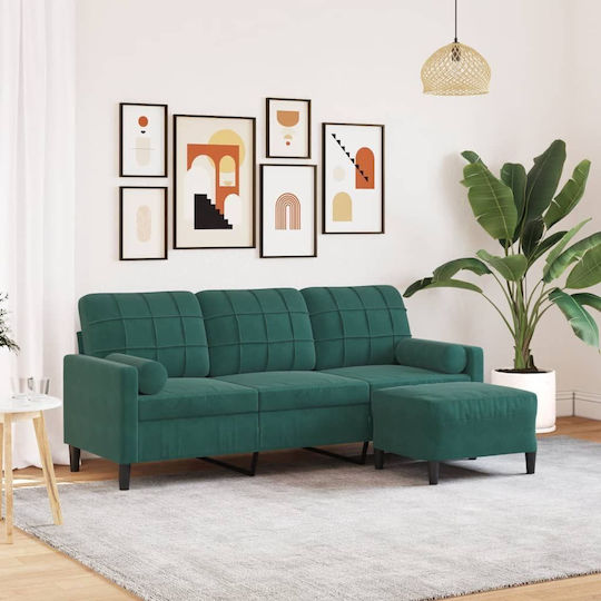 Dreisitzer Sofa Samt Grüner 197x77x80cm