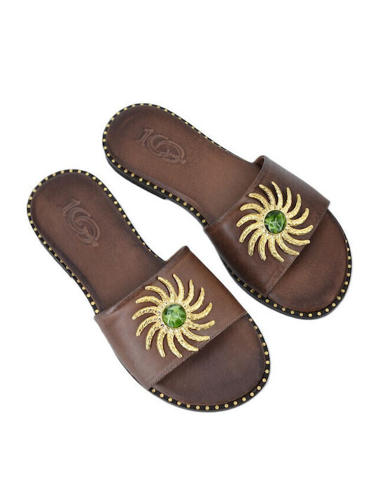 Dermatina 100 Leder Flache Sandalen für Damen i...