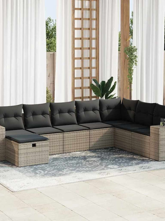 Γωνιακός Καναπές Εξωτερικού Χώρου Rattan με Μπα...