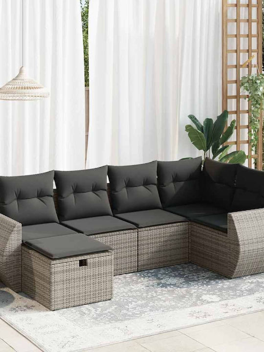 Γωνιακός Καναπές Εξωτερικού Χώρου Rattan με Μπα...
