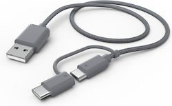2in1 Data Cable Usb-a To Micro Usb + Usb-c 1m Gray Hama 2in1 Data Cable Usb-a To Micro Usb + Usb-c 1m Gray Hama