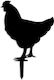 Garden Floor Decoration Chicken 565tnl1263 42x64cm Black Aberto Design Metal