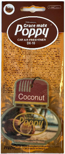 Poppy Grace Mate Car Air Freshener Tab Pendand Coconut 228704