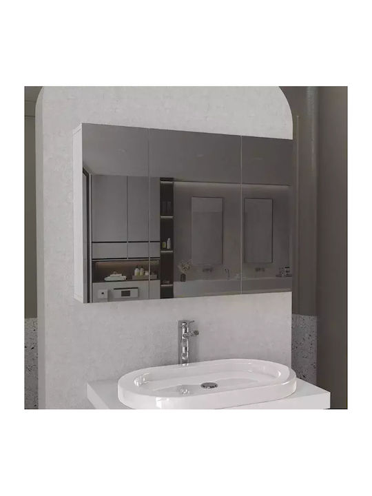 Megapap Oglindă de Baie 90x17.1cm Alb