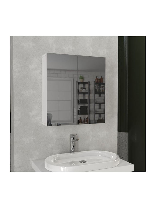 Megapap Binary Καθρέπτης Μπάνιου από Μοριοσανίδα 60x17.2cm Λευκός