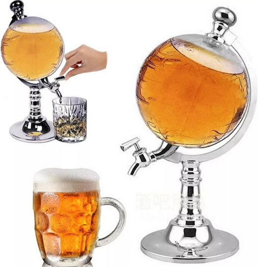 Distribuitor de bere Globe-shaped Dispenser Any Type Drinks Plastic cu robinet 1.5lt