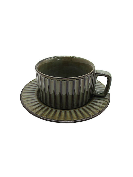 Etoile Cană Cană Maro Ceramică Alb
