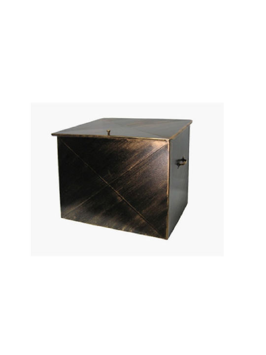 GTMED Μεταλλικό Κουτί Αποθήκευσης Ξύλων 63x54x44cm Χρυσό