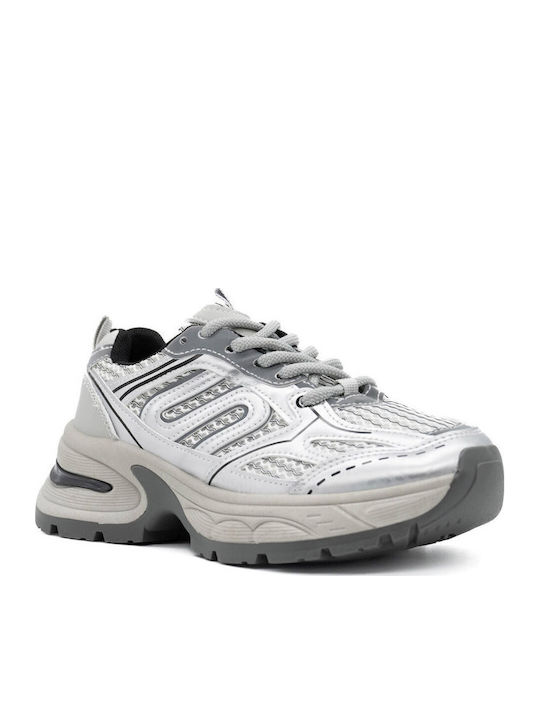 Damen Chunky Sneakers Silber