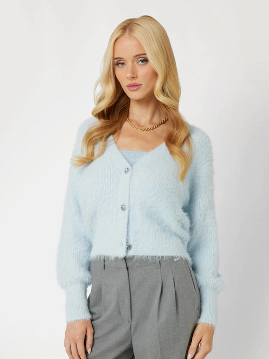 Guess Къса Дамска плетена жилетка Blue