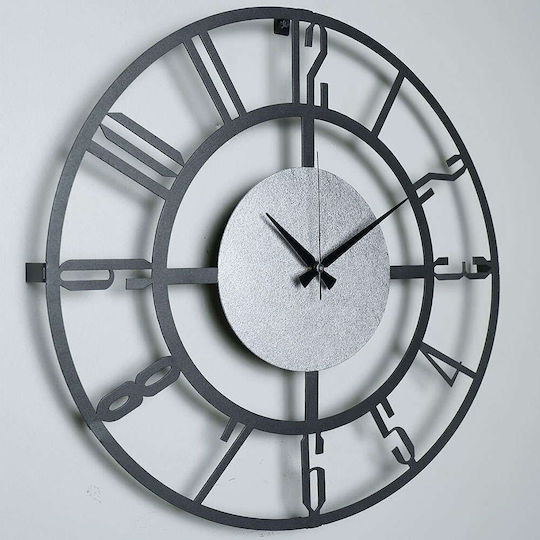 Wallity Metallic Black Wall Clock Ø50cm