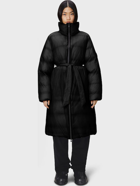 Kevo Longer Μακρύ Γυναικείο Puffer Μπουφάν για Χειμώνα Black